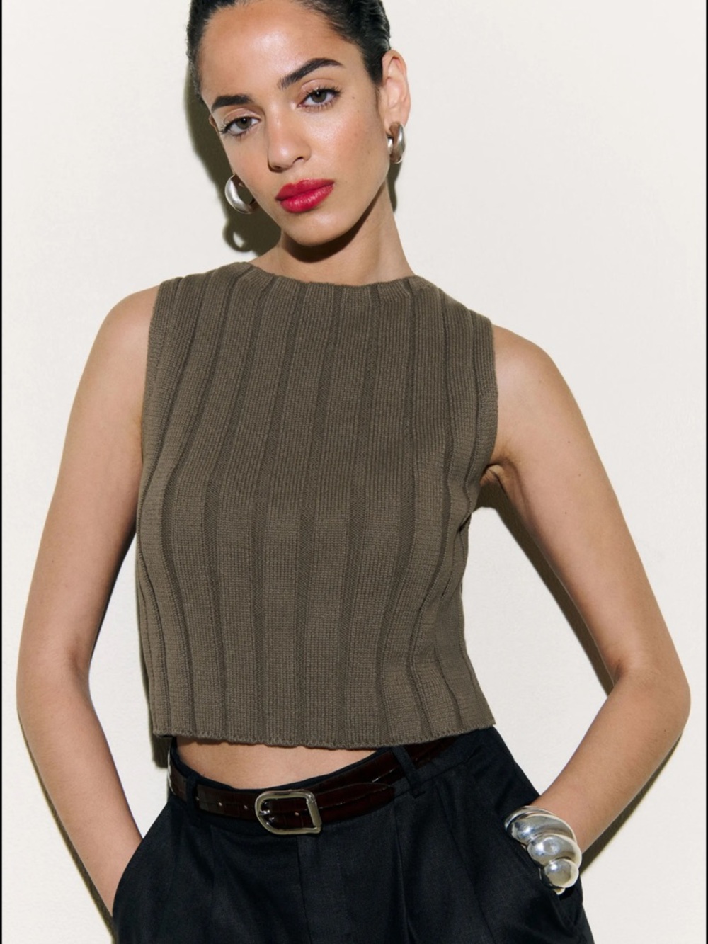Reformation Callie Cotton Ribbed Sweater Tank
